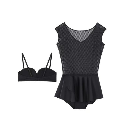 安莉芳荷叶边性感背心连体裙式泳衣女士遮肚网纱泳装ES00123 商品图3