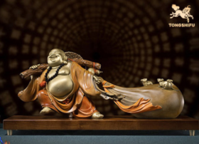 铜师傅 全铜摆件《财富弥勒》家居饰品 铜工艺品 摆件