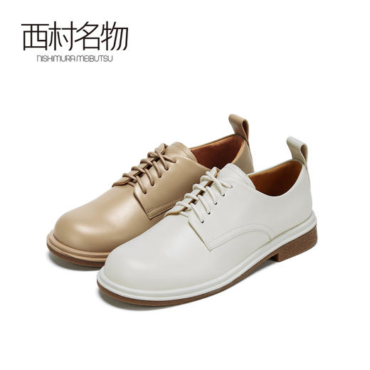 西村名物2021春季新款休闲系带英伦风女皮鞋JK鞋平底牛津鞋X21AM11291 商品图0