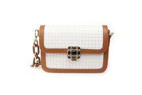 豪麟名鞋奥莱迪嘉女装牛皮革手袋TWPB21LL214咖啡色 原价1460元