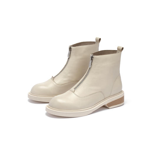 西村名物2020冬季新品切尔西靴时尚简约英伦风靴拉链短靴女X20DS40321 商品图0