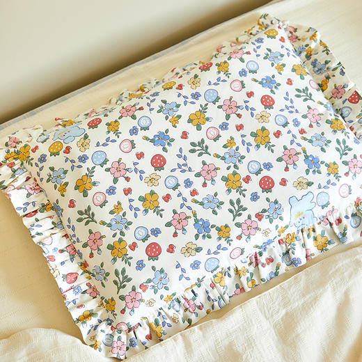 春天花花系列儿童花边枕碎花荞麦壳枕 商品图0