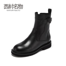 西村名物2021春季新款马丁靴女英伦风潮ins牛皮短靴女靴女鞋X20DC42341