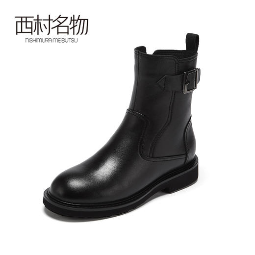 西村名物2021春季新款马丁靴女英伦风潮ins牛皮短靴女靴女鞋X20DC42341 商品图0