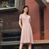 佐尔美2022夏季新款 100%桑蚕丝真丝通勤气质纯色连衣裙女E22LS48 商品缩略图2