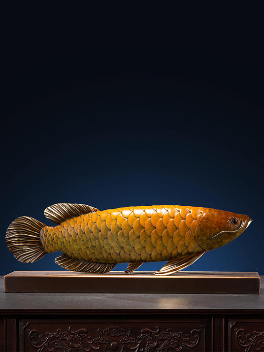 【6F】朱炳仁铜 金龙鱼客厅办公桌中式艺术品创意家居鱼装饰品铜雕礼品 商品图4