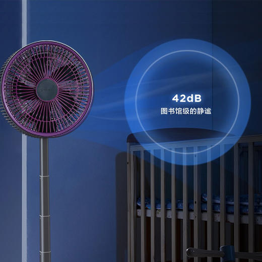 艾美特（AIRMATE）折叠落地扇无线USB充电桌面风扇台地两用柔光夜灯智能远距离遥控CM-RD29 商品图2