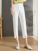 【69元福袋，不支持退换】熙世界气质白色休闲裤女八分小个子夏薄款时尚开叉OL风直筒西裤 商品缩略图2