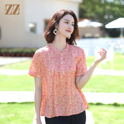 佐尔美夏季新款 桑蚕丝真丝弹力双乔衬衣女E12CS112 商品图3