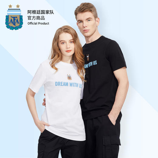 阿根廷国家队官方商品丨新款2022世界杯助威T恤梅西球迷圆领短袖 商品图0