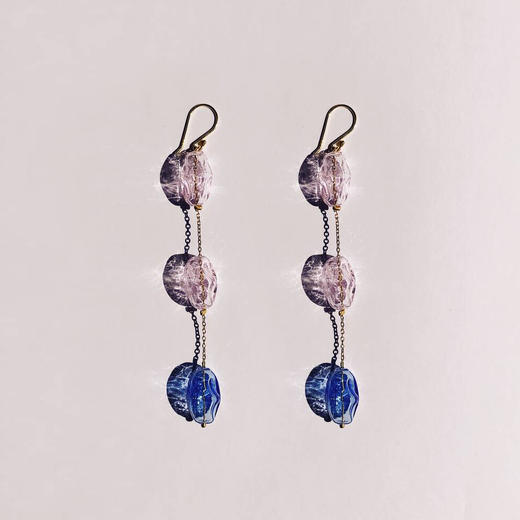 订购8周到｜Ninfa-Maria-粉蓝色 玻璃 耳环［葡萄牙设计师］ 商品图0