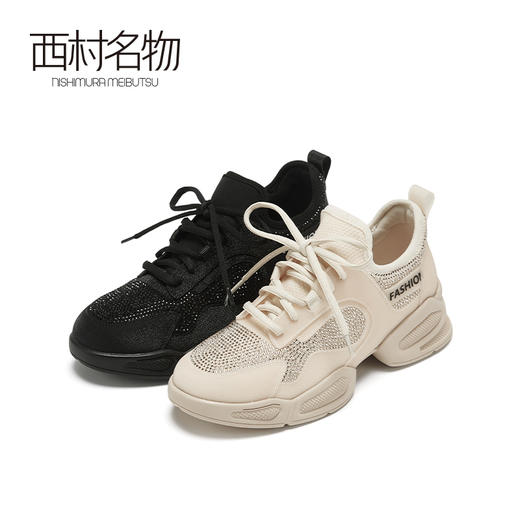 西村名物2021春季新款网红老爹鞋女百搭小白休闲运动鞋ins潮X21AM11051 商品图0