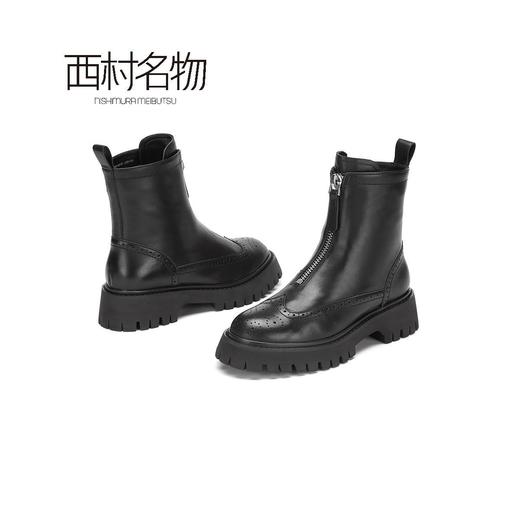 西村名物2020秋冬新款短靴女厚底朋克风系带潮流暗黑马丁靴X20DC41951 商品图0