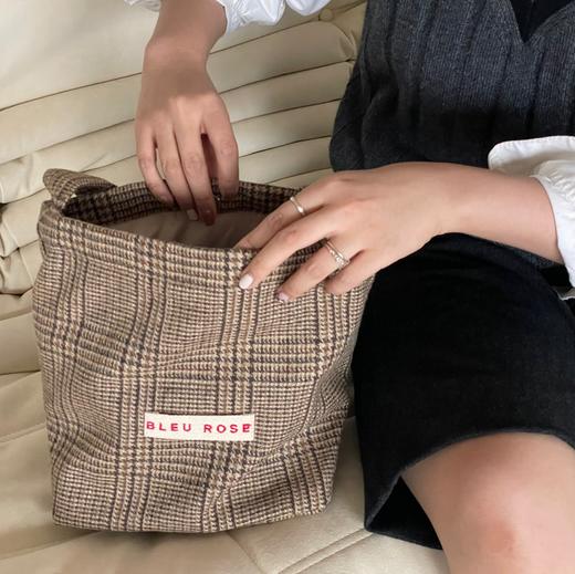 【芝麻南瓜】BLEU et ROSE 格纹单肩包 商品图0