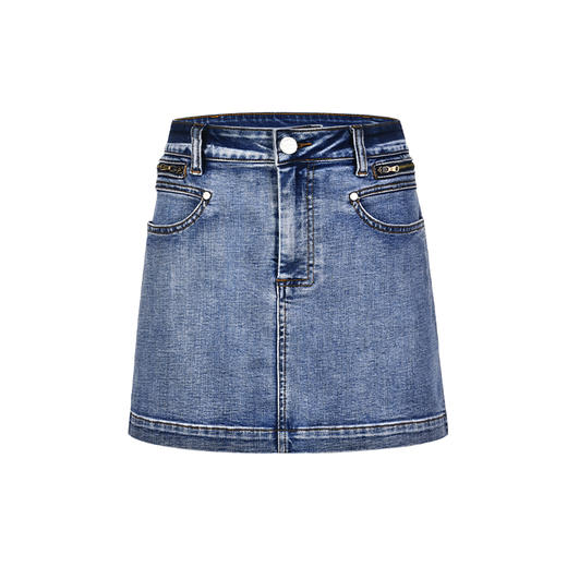 NUTH22SS 牛仔裙夏季薄款水洗复古百搭高腰显瘦半身裙设计感小众 商品图4