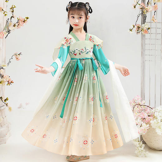 DY-6010女童汉服夏装新款儿童唐装古装襦裙小女孩裙改良中国风连衣裙 商品图2