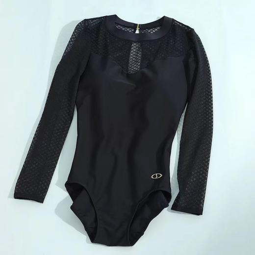 安莉芳网纱圆领长袖连体泳衣女士性感镂空遮肚泳装ES00126 商品图2