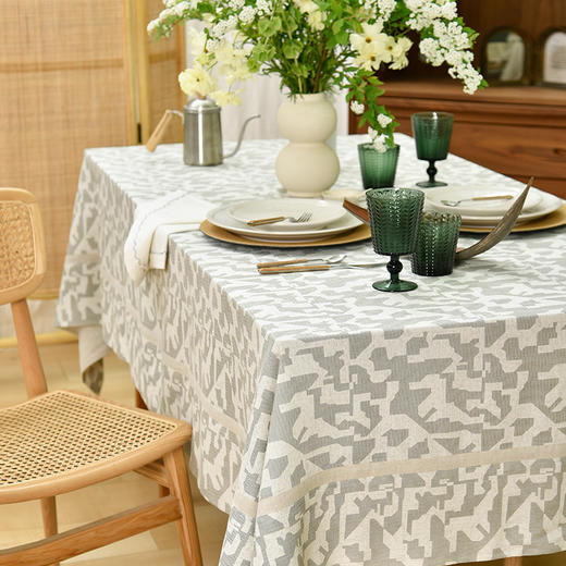 几何帆布棉麻轻奢桌布 商品图1