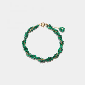 淘汰｜Yvonne Leon-Mini Lady-9K黄金 孔雀石 手链［法国设计师］