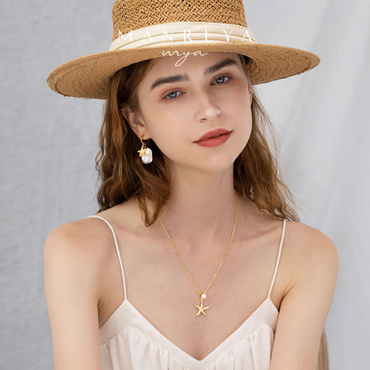 Manreya玛芮雅「海的女儿-永恒静谧」巴洛克珍珠耳夹 商品图1