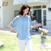 佐尔美2022夏季新款 100%桑蚕丝真丝纯色鬼绉衬衣女E12CS118 商品缩略图1