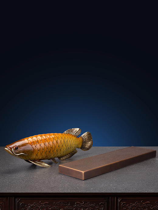 【6F】朱炳仁铜 金龙鱼客厅办公桌中式艺术品创意家居鱼装饰品铜雕礼品 商品图2