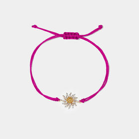 订购10周到｜Yvonne Leon-Solar Signet-钻石 黄水晶 粉紫绳 手链［法国设计师］