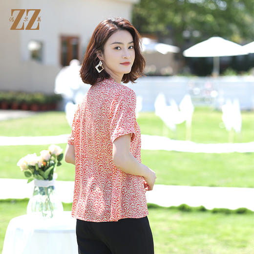 佐尔美夏季新款 桑蚕丝真丝弹力双乔衬衣女E12CS112 商品图4