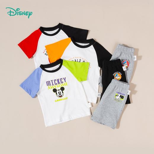 迪士尼童装夏季新品男童撞色短袖短裤套装男宝两件套 商品图8