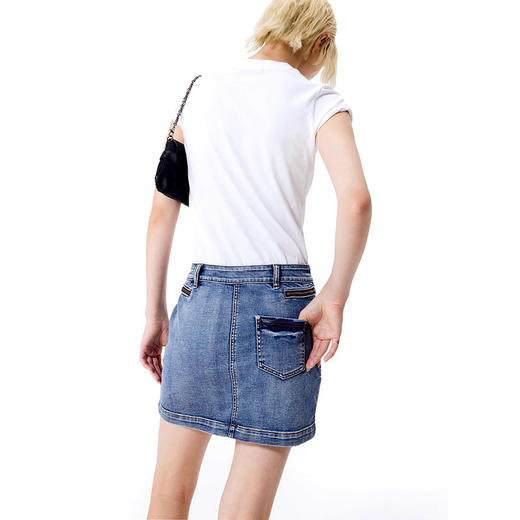 NUTH22SS 牛仔裙夏季薄款水洗复古百搭高腰显瘦半身裙设计感小众 商品图3