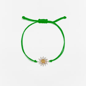 订购10周到｜Yvonne Leon-Solar Signet-钻石 黄水晶 绿绳 手链［法国设计师］