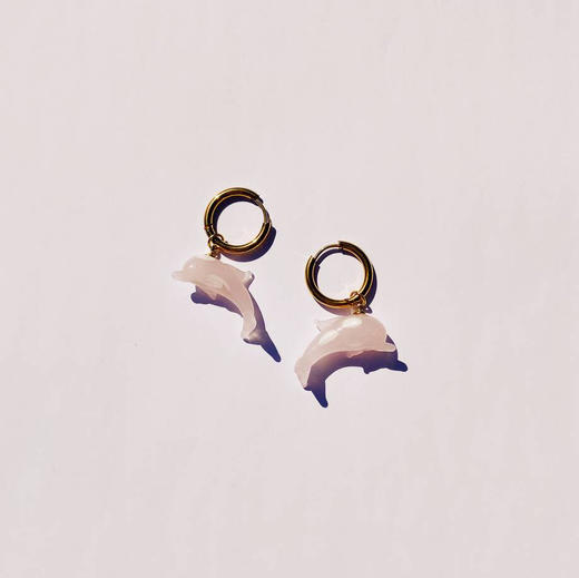 订购8周到｜Ninfa-Delfina-小海豚 耳环（粉色）［葡萄牙设计师］ 商品图1