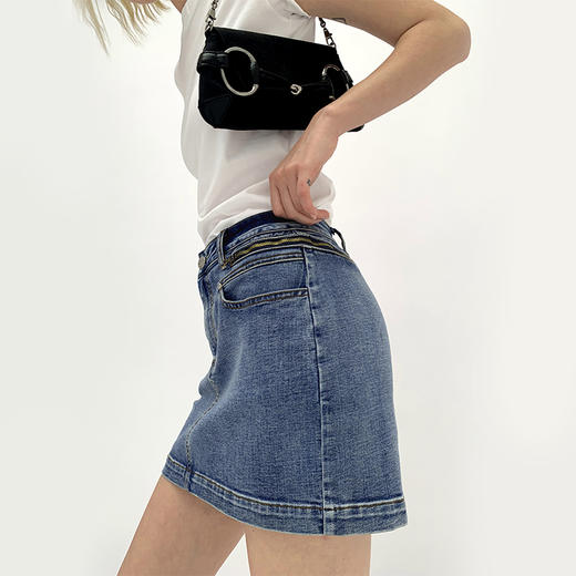 NUTH22SS 牛仔裙夏季薄款水洗复古百搭高腰显瘦半身裙设计感小众 商品图1