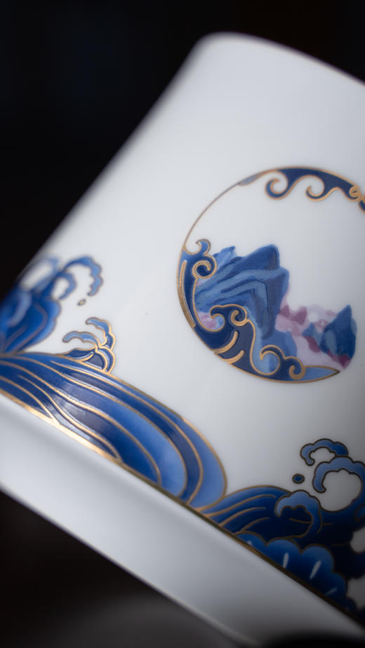 富玉  景德镇陶瓷鱼跃龙门茶漏杯大容量水杯玲珑茶漏杯 商品图2