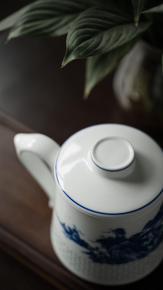 富玉  景德镇陶瓷釉下山水江南韵茶漏杯大容量水杯办公室泡茶茶杯 商品图1