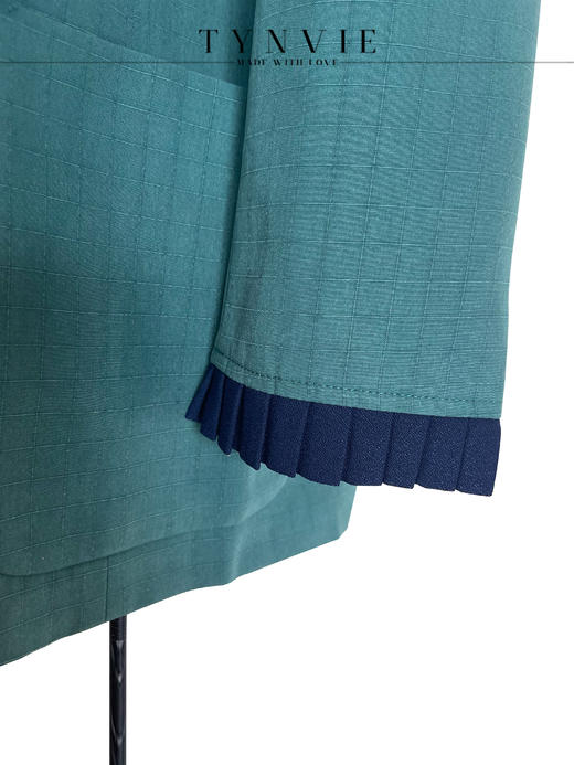 TYNVIE 排褶袖口单排扣西装-绿色 商品图3