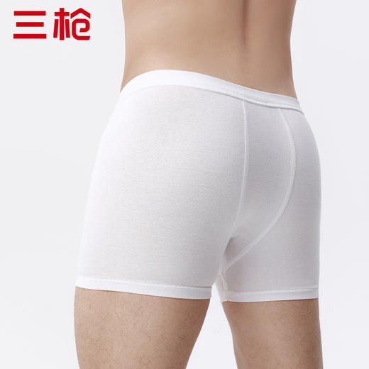 Threegun三枪 【舒肤棉】罗纹弹力男士平角短裤四角内裤（1条装）-50671B011 商品图10