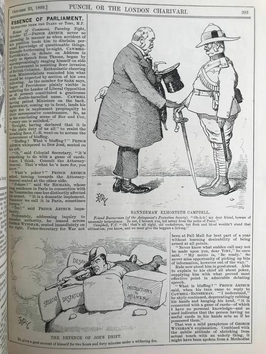 1899年7-12月 英国讽刺漫画杂志《笨拙》 数百幅插图 漆布精装16开 商品图7