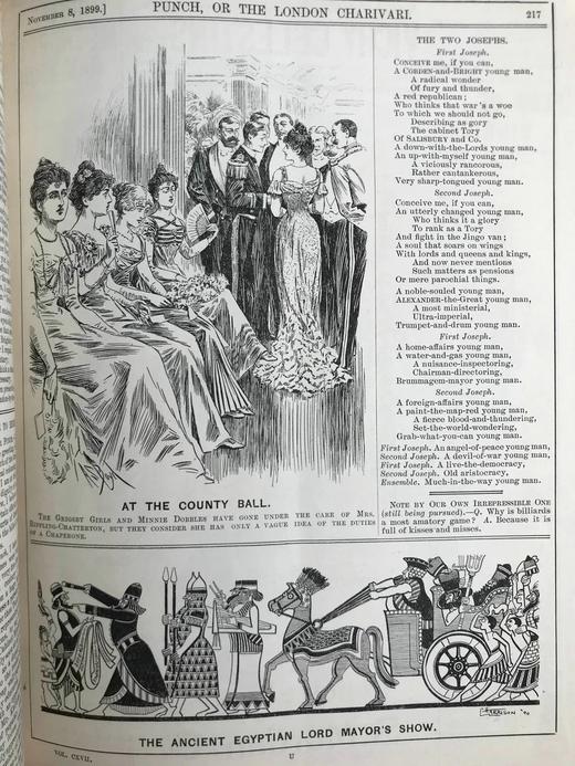 1899年7-12月 英国讽刺漫画杂志《笨拙》 数百幅插图 漆布精装16开 商品图5
