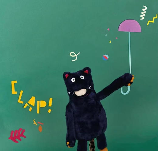 法国moulinroty奇趣怪诞系列- 蓝色夜猫玩偶洽洽 高50厘米 商品图0