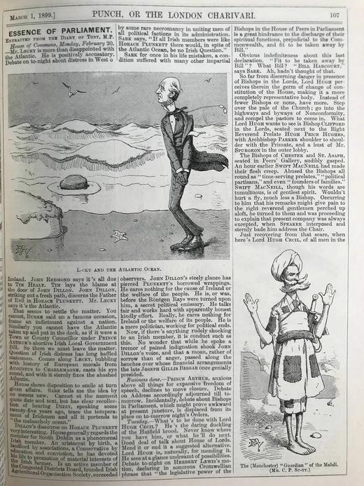 1899年1-6月 英国讽刺漫画杂志《笨拙》 数百幅插图 漆布精装16开 商品图11