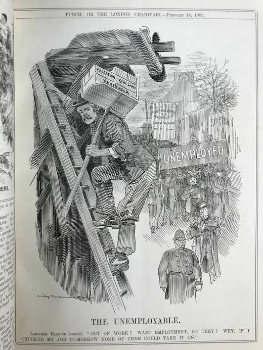 1903年1-6月 英国讽刺漫画杂志《笨拙》 数百幅插图 漆布精装16开 商品图10