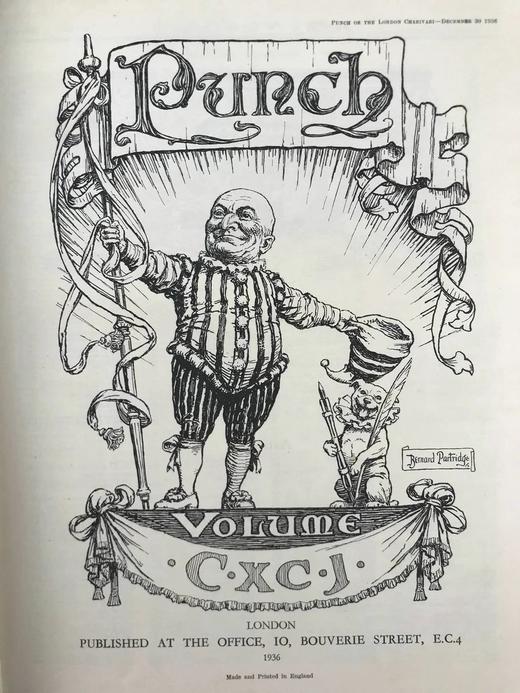 1936年7-12月 英国讽刺漫画杂志《笨拙》（含多幅彩色） 数百幅插图 漆布精装16开 商品图2