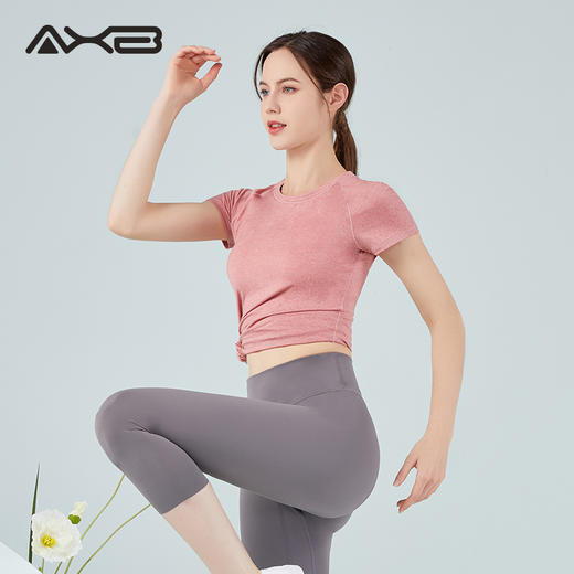 2022爱暇步夏季新品运动瑜伽服简约修身百搭T恤A22067JDA 商品图4