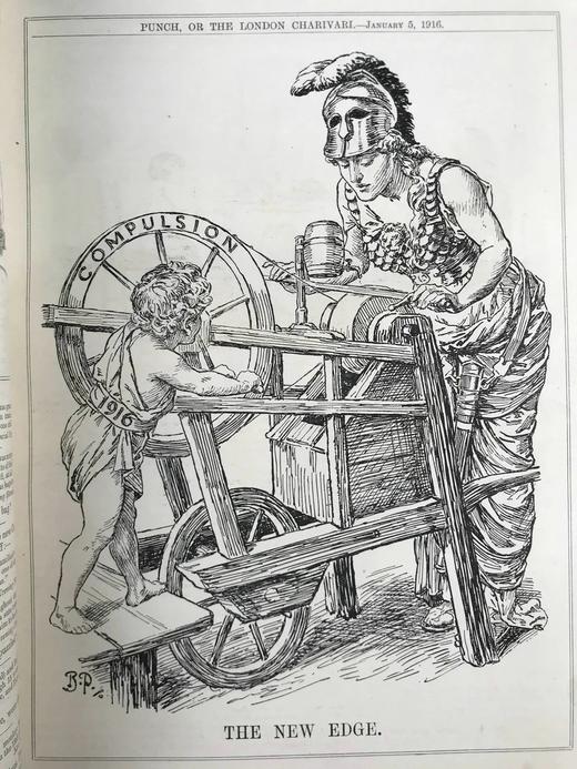 1916年1-6月 英国讽刺漫画杂志《笨拙》 数百幅插图 漆布精装16开 商品图3