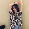（清仓现货）【社群供G】盐系复古桔梗印花chic温柔设计感涤纶半袖衬衫 商品缩略图1