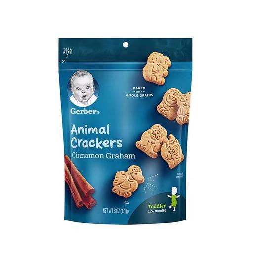 【2袋装】美国进口GERBER嘉宝葛粉麦圈曲奇动物全麦饼干磨牙饼干零食 商品图2
