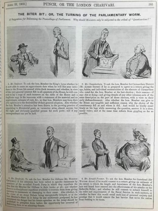 1903年1-6月 英国讽刺漫画杂志《笨拙》 数百幅插图 漆布精装16开 商品图4