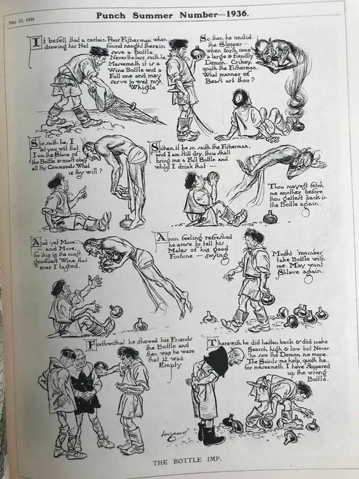 1936年7-12月 英国讽刺漫画杂志《笨拙》（含多幅彩色） 数百幅插图 漆布精装16开 商品图9