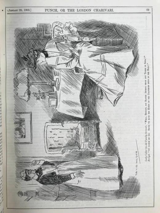 1903年1-6月 英国讽刺漫画杂志《笨拙》 数百幅插图 漆布精装16开 商品图14